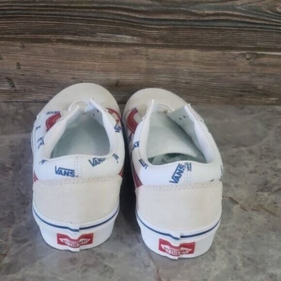 New Vans Old Skool Womens White Sneakers Size 7 Logo Skater Casual Streetwear - Picture 6 of 10